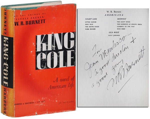 Item #1389 KING COLE - INSCRIBED TO JEAN NEGULESCO. W. R. Burnett.