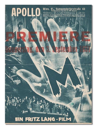 Item #1738 M - ORIGINAL AUSTRIAN PREMIERE PROGRAM. director, screenwriter, Fritz Lang, Thea Von...