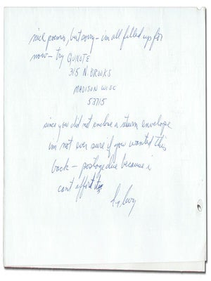 REJECTION LETTER FROM D.A. LEVY TO DANTE THOMAS
