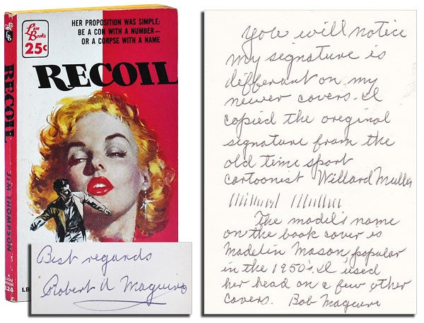 Item #336 RECOIL - INSCRIBED BY COVER ARTIST ROBERT A. MAGUIRE. Jim Thompson.
