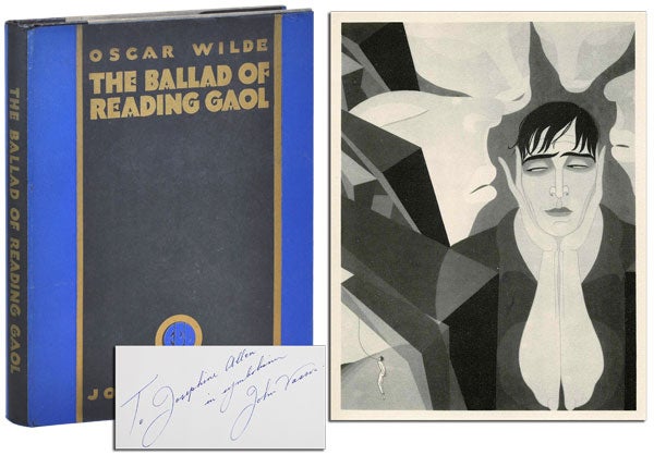 Item #3490 THE BALLAD OF READING GAOL - INSCRIBED. Oscar Wilde, John Vassos, poem, illustrations.