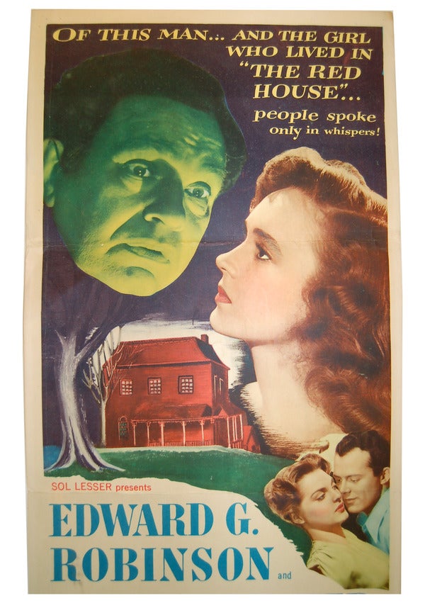 Item #388 THE RED HOUSE - ORIGINAL INSERT FILM POSTER. George Agnew Chamberlain, Delmer Daves, novel, director.