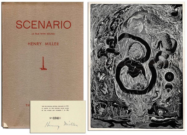 SCENARIO (A FILM WITH SOUND) - SIGNED. Henry Miller, Abraham Rattner, text, frontispiece.