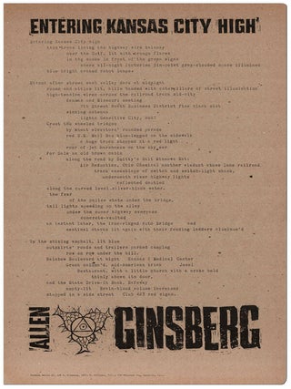 Item #4217 ENTERING KANSAS CITY HIGH. Allen Ginsberg