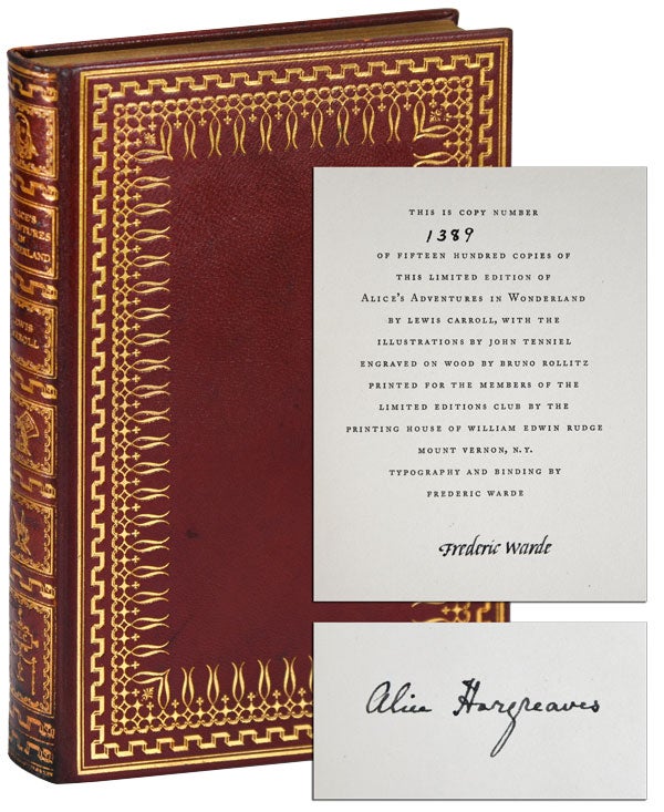 Item #4245 ALICE'S ADVENTURES IN WONDERLAND - SIGNED BY ALICE HARGREAVES. Lewis Carroll, John Tenniel, novel, illustrations.