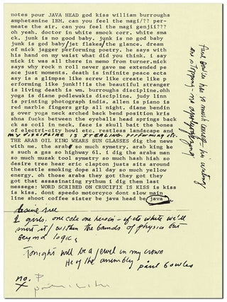 Item #4463 NOTES POUR JAVA HEAD - 1/26 LETTERED COPIES, SIGNED. Patti Smith