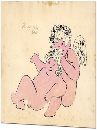 ORIGINAL BLOTTED LINE CHERUB DRAWING - "BE MY VALENTIME"