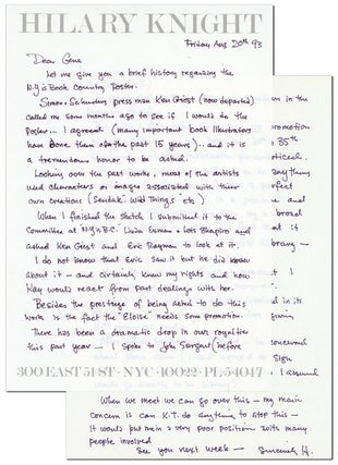 Item #4574 AUTOGRAPH LETTER, SIGNED, TO EUGENE WINICK [TOGETHER WITH] ORIGINAL POSTER: NEW YORK...