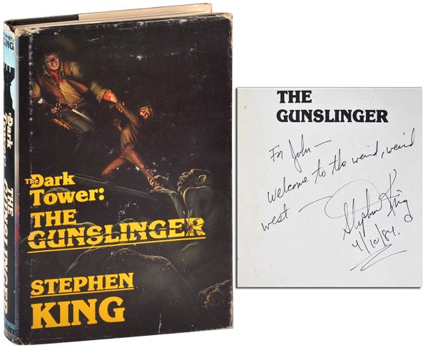 Item #4834 THE DARK TOWER: THE GUNSLINGER - INSCRIBED TO JOHN D. MACDONALD. Stephen King, Michael Whelan, novel, illustrations.
