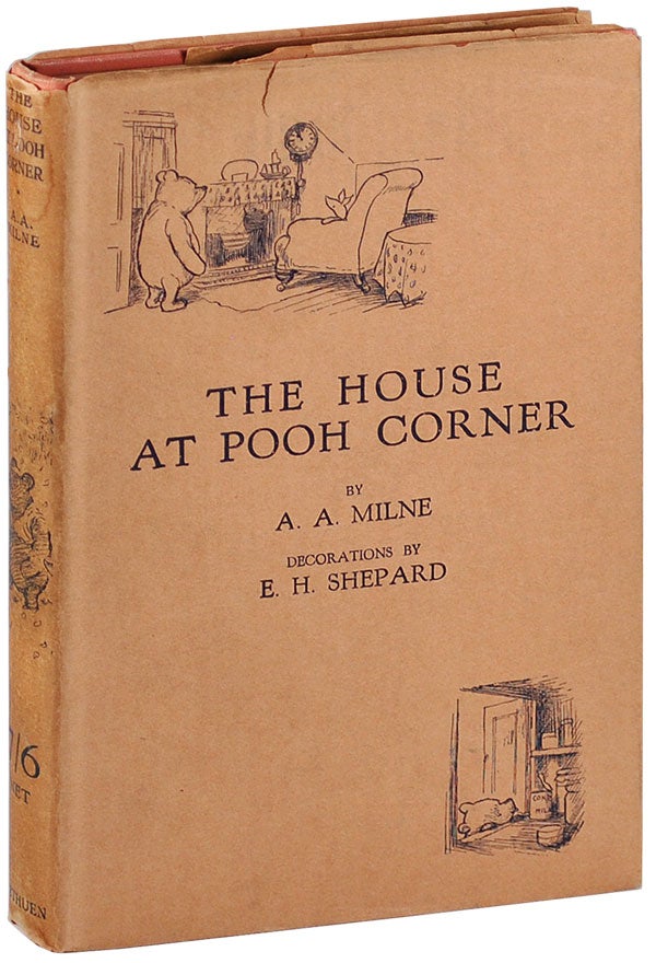 Item #4859 THE HOUSE AT POOH CORNER. A. A. Milne, E. H. Shepard, novel, illustration.