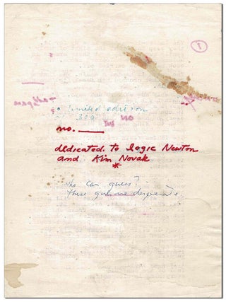 A USELESS DEATH - CORRECTED TYPESCRIPT, TOGETHER WITH A SIGNED COPY OF THE FIRST EDITION
