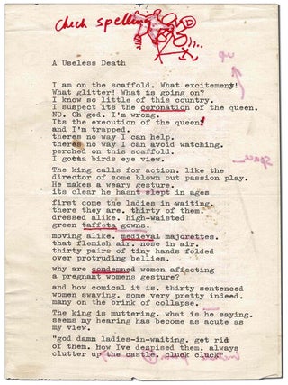 Item #4878 A USELESS DEATH - CORRECTED TYPESCRIPT, TOGETHER WITH A SIGNED COPY OF THE FIRST...