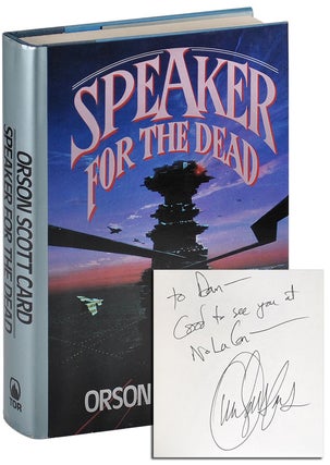Item #5147 SPEAKER FOR THE DEAD - INSCRIBED. Orson Scott Card