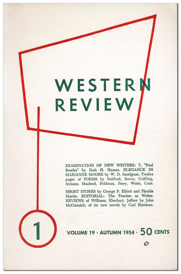 Item #5356 WESTERN REVIEW - VOL.19, NO.1 (AUTUMN, 1954). Ray B. West Jr.