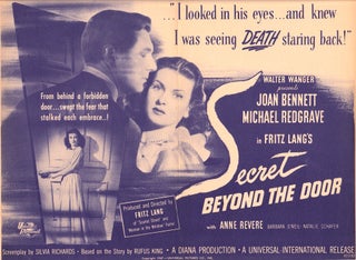 Item #548 ORIGINAL HERALD FOR THE 1948 FILM NOIR "SECRET BEYOND THE DOOR" Fritz Lang, Rufus King,...