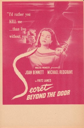 Item #548 ORIGINAL HERALD FOR THE 1948 FILM NOIR "SECRET BEYOND THE DOOR" Fritz Lang, Rufus King,...