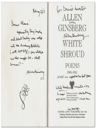 WHITE SHROUD: POEMS 1980-1985 - LENGTHILY INSCRIBED TO DENISE LEVERTOV