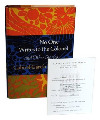 Item #594 NO ONE WRITES TO THE COLONEL AND OTHER STORIES - REVIEW COPY. Gabriel García...