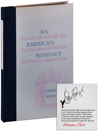 Item #6011 AN AMERICAN ROMANCE: THE ALAN POEMS, A JOURNAL - THE BINDER'S COPY, SIGNED. Carol...