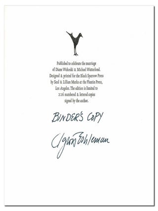 HUMAN WEDDING - THE BINDER'S COPY, SIGNED