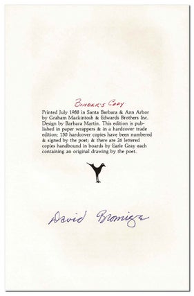 DESIRE: SELECTED POEMS 1963-1987 - THE BINDER'S COPY, SIGNED