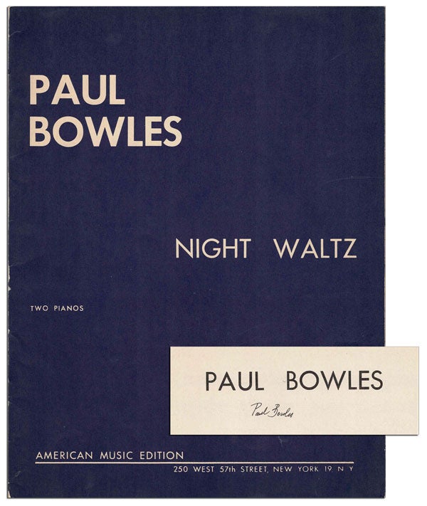 Item #6262 NIGHT WALTZ FOR TWO PIANOS - SIGNED. Paul Bowles.