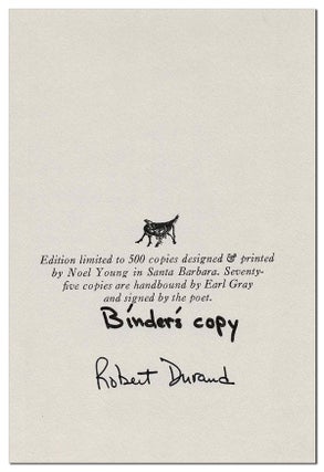 THE BOOK OF MONTHS & OTHER POEMS - THE BINDER'S COPY, SIGNED