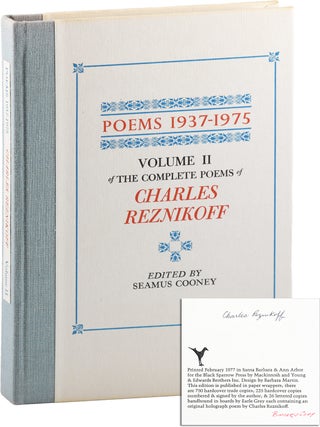 Item #6519 POEMS 1937-1975: VOLUME II OF THE COMPLETE POEMS OF CHARLES REZNIKOFF - THE BINDER'S...
