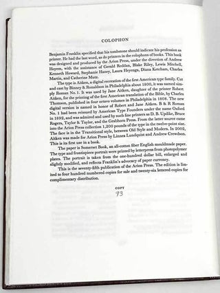 THE MEMOIRS OF BENJAMIN FRANKLIN