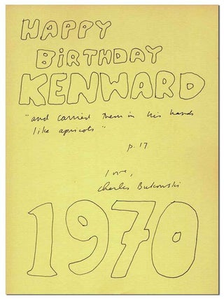 THE DAYS RUN AWAY LIKE WILD HORSES OVER THE HILLS - INSCRIBED BY RON PADGETT TO KENWARD ELMSLIE