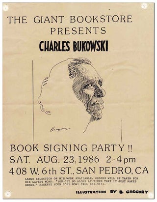 Item #6742 BROADSIDE: "THE GIANT BOOKSTORE PRESENTS CHARLES BUKOWSKI – BOOK SIGNING PARTY!!...