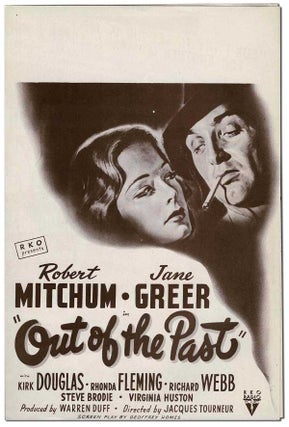 Item #6779 OUT OF THE PAST - ORIGINAL FILM HERALD. Geoffrey Homes, Jacques Tourneur, novel, director