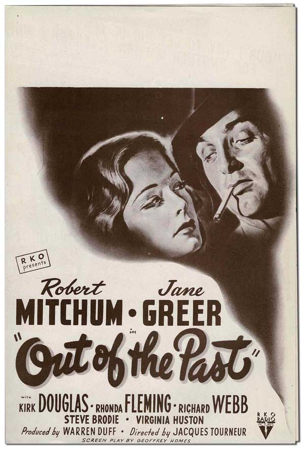 Item #6779 OUT OF THE PAST - ORIGINAL FILM HERALD. Geoffrey Homes, Jacques Tourneur, novel, director.