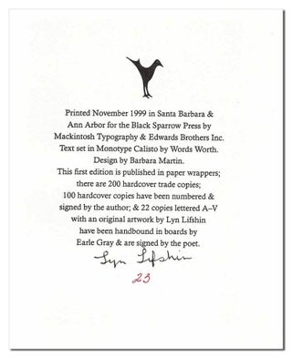 BEFORE IT'S LIGHT: NEW POEMS - LIMITED EDITION, SIGNED