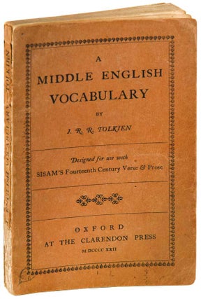 Item #6812 A MIDDLE ENGLISH VOCABULARY, DESIGNED FOR USE WITH SISAM'S FOURTEENTH CENTURY VERSE &...