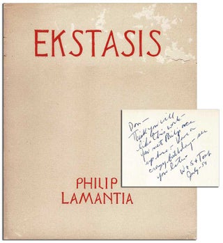 Item #6837 EKSTASIS - WALLACE BERMAN'S COPY, INSCRIBED TO HIS BROTHER-IN-LAW. Philip Lamantia
