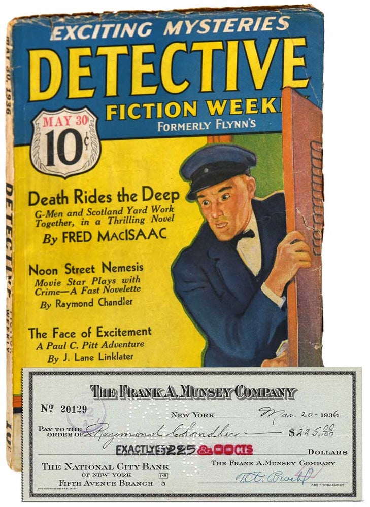 "NOON STREET NEMESIS" [IN] DETECTIVE FICTION WEEKLY (MAY 30, 1936) - TOGETHER WITH AN ENDORSED. Raymond Chandler.