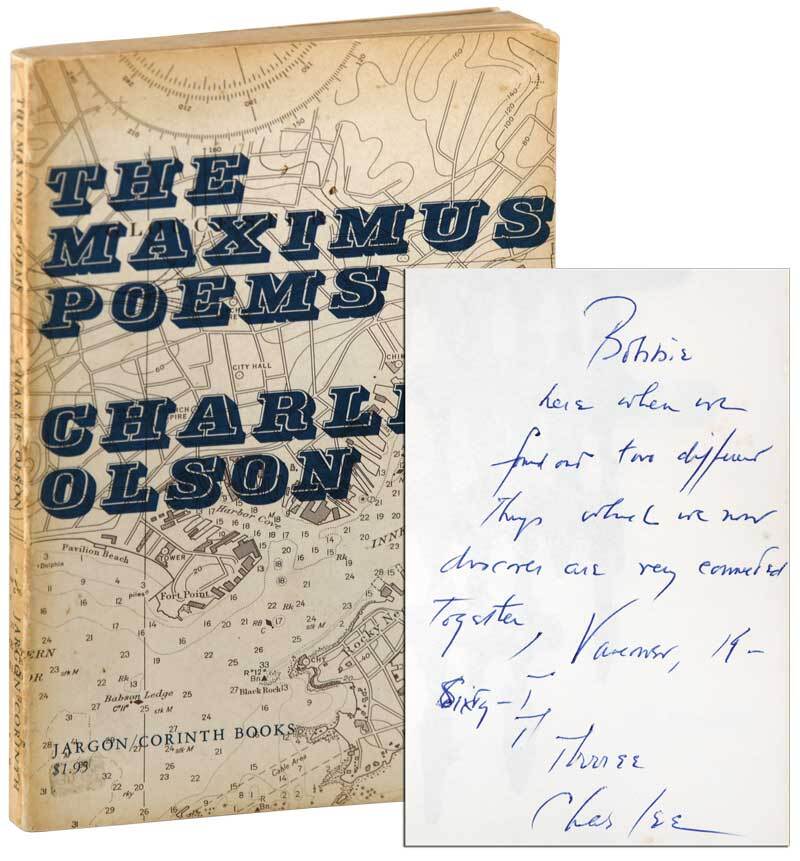 THE MAXIMUS POEMS - INSCRIBED TO BOBBIE CREELEY | Charles Olson