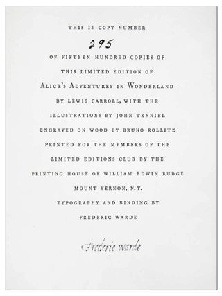 ALICE'S ADVENTURES IN WONDERLAND - SIGNED BY ALICE HARGREAVES