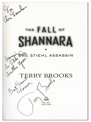 THE FALL OF SHANNARA SERIES: THE BLACK ELFSTONE, THE SKAAR INVASION, THE STIEHL ASSASSIN, THE LAST DRUID - INSCRIBED TO HIS CHILDHOOD BEST FRIEND