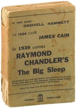 Item #7395 THE BIG SLEEP - UNCORRECTED PROOF COPY. Raymond Chandler
