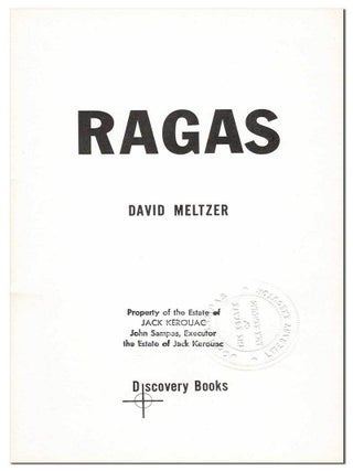 RAGAS - INSCRIBED TO JACK KEROUAC