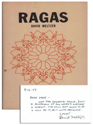 Item #7410 RAGAS - INSCRIBED TO JACK KEROUAC. David Meltzer