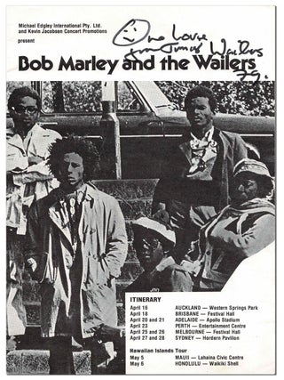 BOB MARLEY AND THE WAILERS - ORIGINAL PROGRAM FOR THE 1979 AUSTRALIAN TOUR, SIGNED BY NEVILLE GARRICK, JUNIOR MARVIN, AND BOB MARLEY