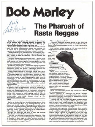 BOB MARLEY AND THE WAILERS - ORIGINAL PROGRAM FOR THE 1979 AUSTRALIAN TOUR, SIGNED BY NEVILLE GARRICK, JUNIOR MARVIN, AND BOB MARLEY