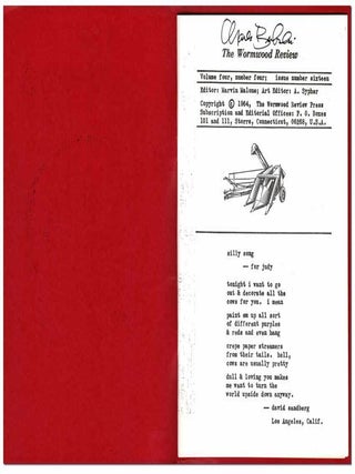 THE WORMWOOD REVIEW - NO.16 (VOL.4, NO.4) - SIGNED TWICE