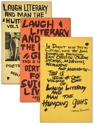 Item #7937 LAUGH LITERARY AND MAN THE HUMPING GUNS - NOS.1-3 (COMPLETE RUN). Charles Bukowski,...