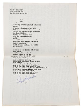 ALL THE ASSHOLES IN THE WORLD AND MINE - AUTHOR'S EDITION, ONE OF 3 COPIES WITH A SIGNED POEM