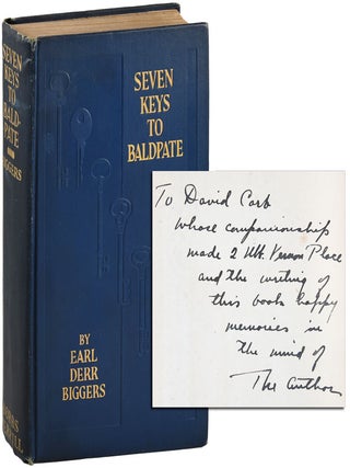 Item #8159 SEVEN KEYS TO BALDPATE - INSCRIBED TO DAVID CARB. Earl Derr Biggers, Frank Snapp,...