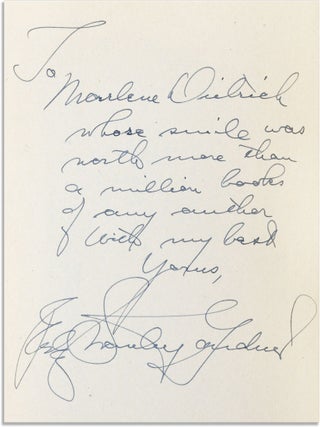 THE CASE OF THE LAZY LOVER - INSCRIBED TO MARLENE DIETRICH